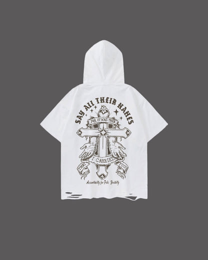 American Vintage Printed Hooded T-shirt