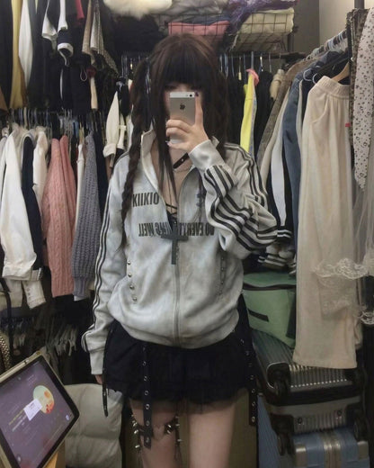 Vintage New Zip-Up Number Track Jacket