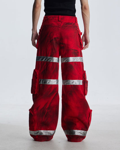 Reflective Distressed Denim Pants