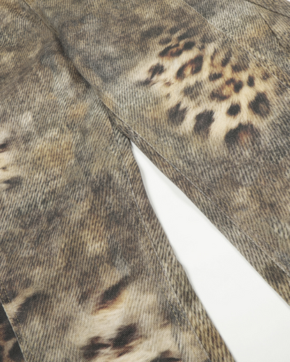 Retro Street Washed Leopard Balloon Jeans