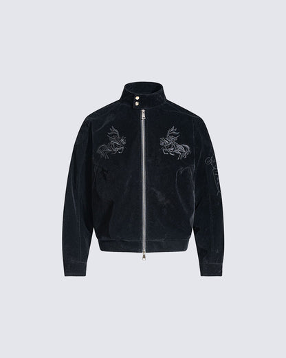 Autumn Winter Embroidered Knight Niche Jacket