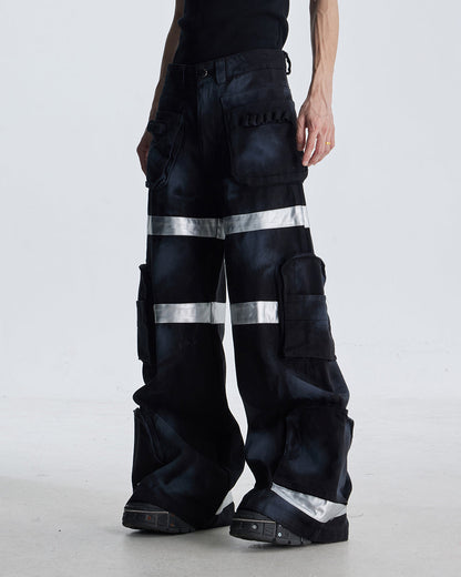 Reflective Distressed Denim Pants
