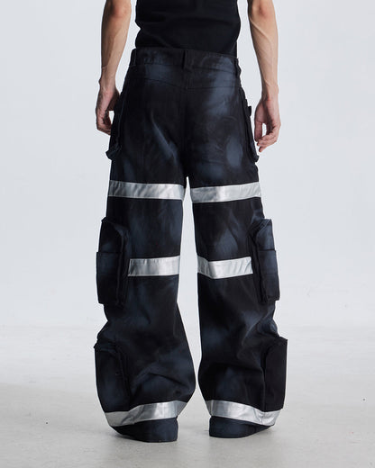 Reflective Distressed Denim Pants