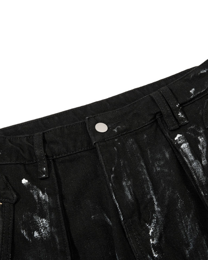 Retro Two-Tone Patchwork Split-Pocket Pants