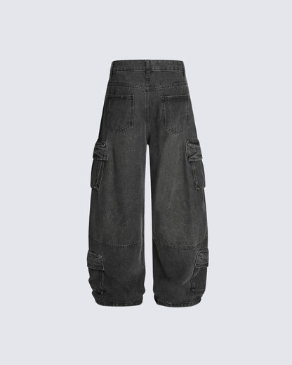 HighStreet Vibe Heavy Wash Multi-Pocket Denim Pants