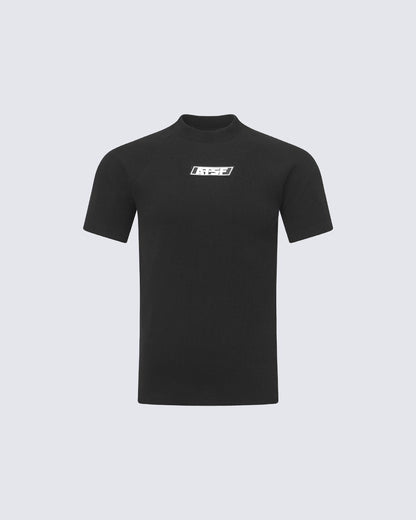 Logo Print Ribbed Knit T-Shirt