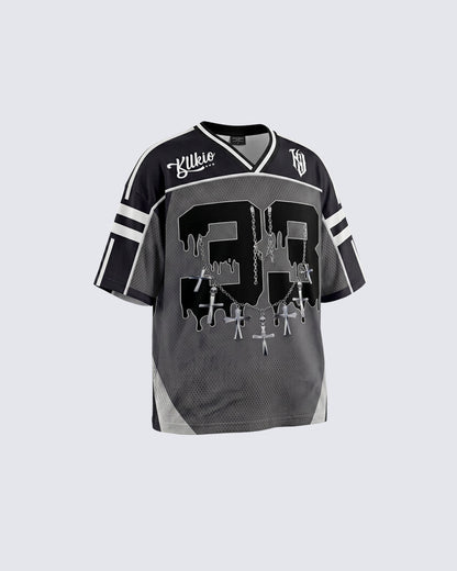 Vintage Contrast Graphic Street Jersey