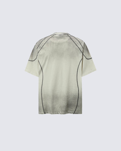 American Vintage Washed Contrast Stitch Graphic T-Shirt