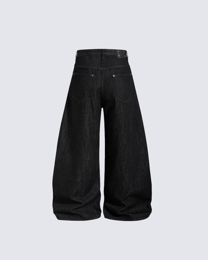 Denim Wide Leg Grommet Versatile Pants