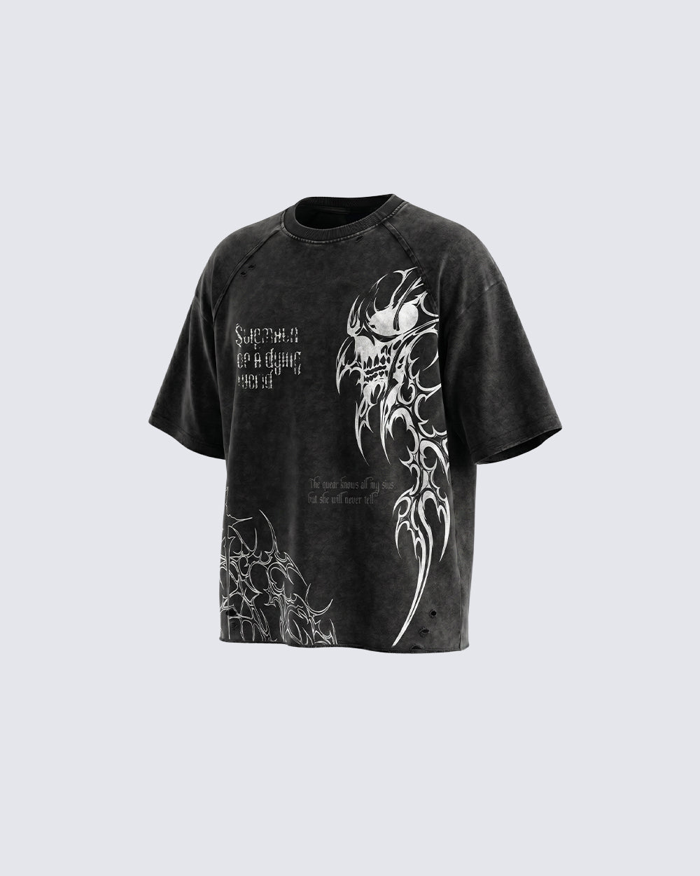 Distressed Graphic Skull Print T-Shirt