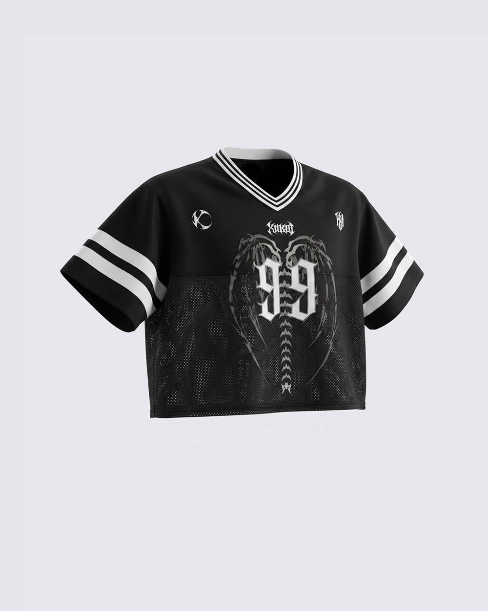 Retro Gothic Number Cropped Street Jersey
