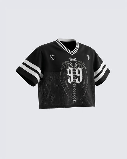Retro Gothic Number Cropped Street Jersey