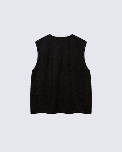 Dark Gothic Thorn Graphic Sleeveless T-Shirt