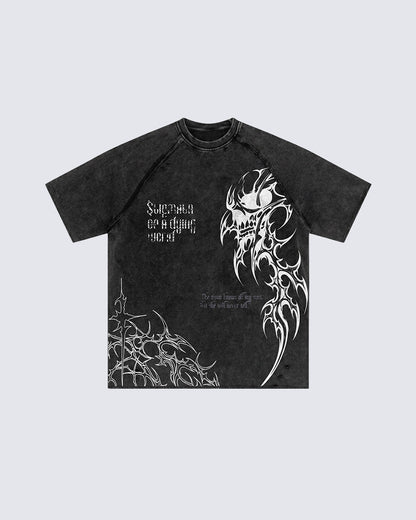 Distressed Graphic Skull Print T-Shirt