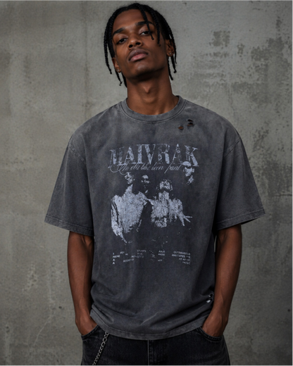 Vintage Washed Distressed Portrait Graphic Tee