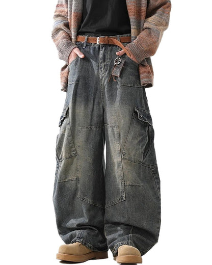 Vintage Curved Blade Cargo Jeans