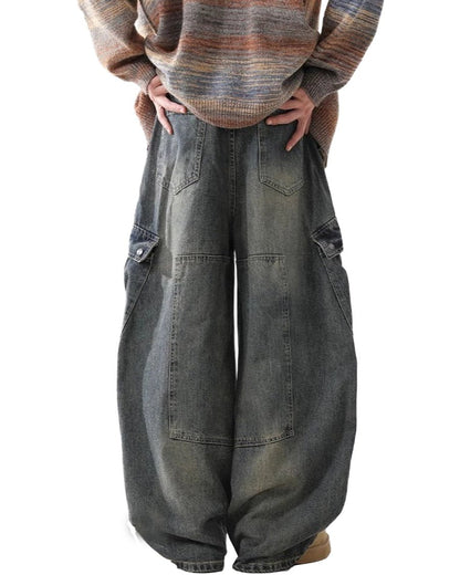 Vintage Curved Blade Cargo Jeans
