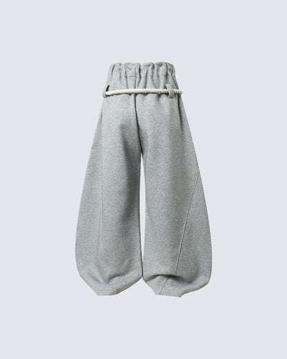 New Casual Relaxed Curved Wide-Leg Pants