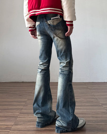 American Vintage Whiskered Flared Jeans