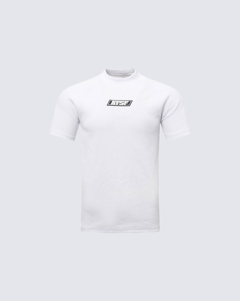 Logo Print Ribbed Knit T-Shirt