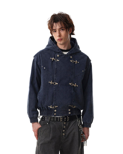 New Arrival Hooded Buckle Denim Jacket