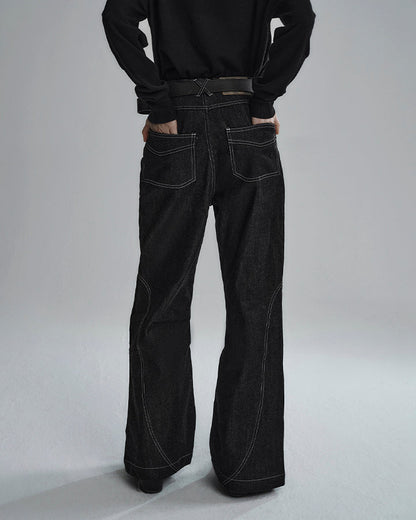 American High Street Flared Black Jeans