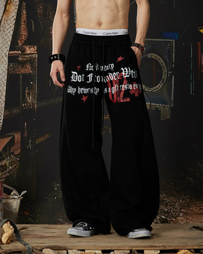 American Retro Street Graphic Star Print Sweatpants