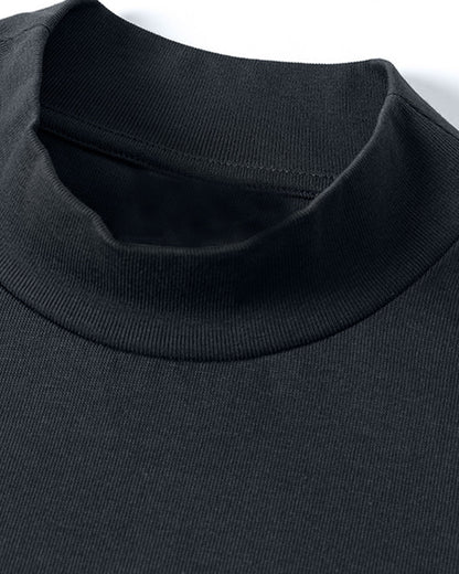 New Minimal Mock Neck Short Sleeve T-Shirt