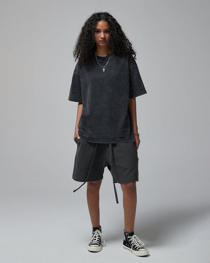 Street Fashion Distressed Short Boxy Tee