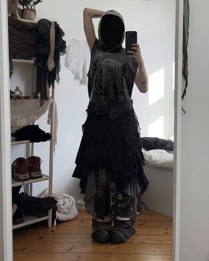 KIIKIO-New Washed Hooded Sleeveless Top