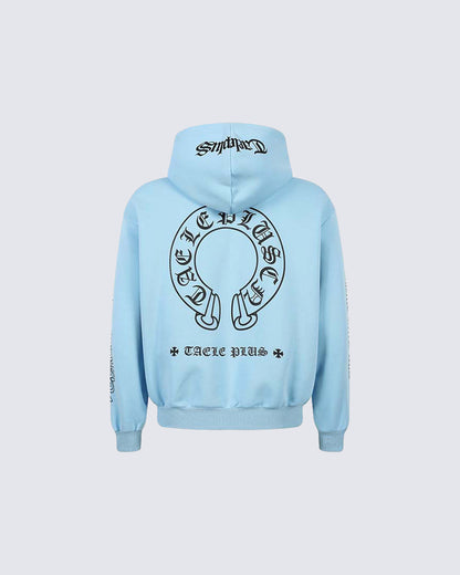 New Vintage Gothic Print Zip Hoodie