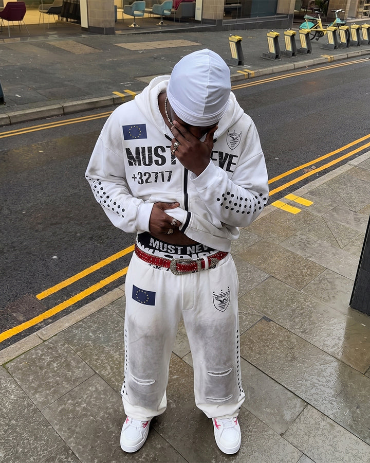 New Wasteland Dirty Wash Hooded Zip Sweatshirt