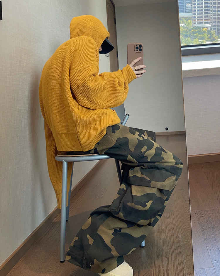 Vintage Relaxed Knit Hoodie