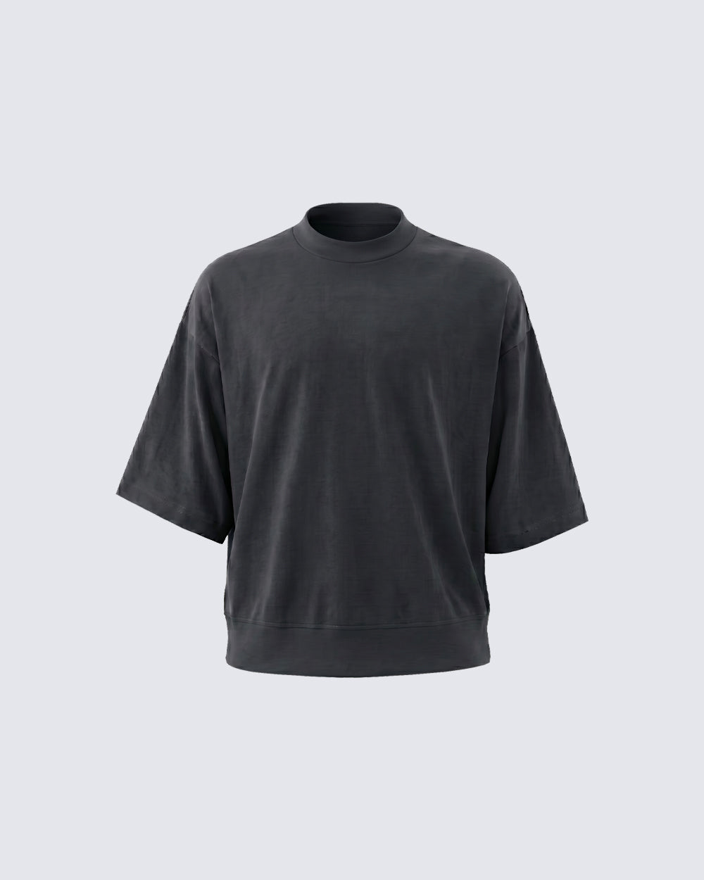 New Minimal Mock Neck Short Sleeve T-Shirt