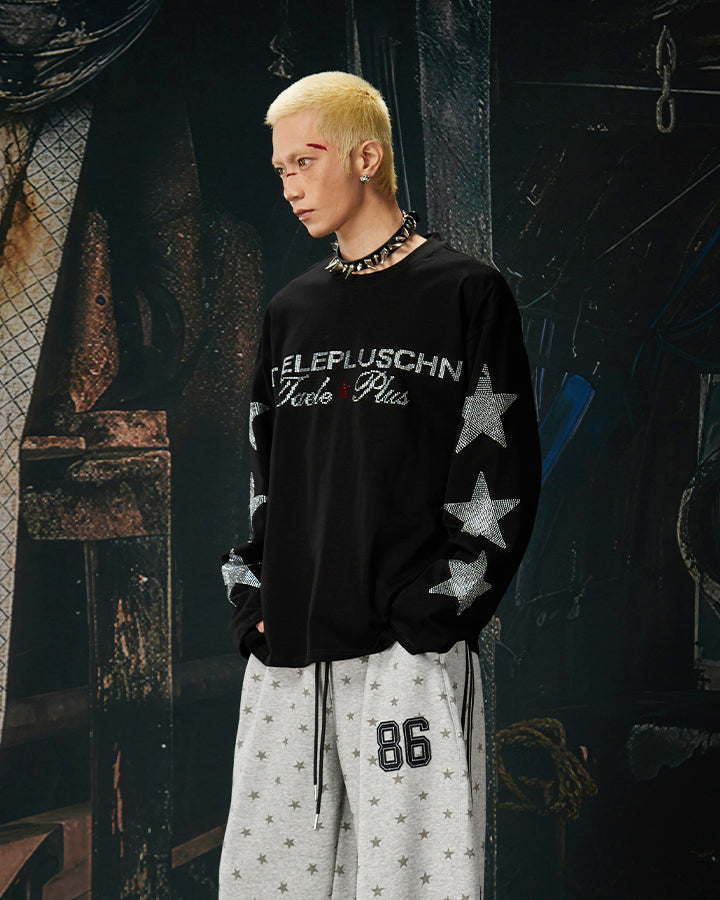 Rhinestone Star Graphic Long Sleeve Shirt