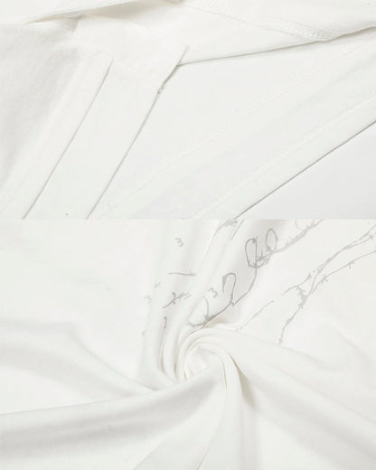 American Skeleton Texture Layered Long T-Shirt