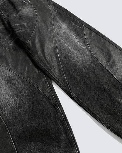 LOW SATURATION-Washed Wide-Leg Denim Pants