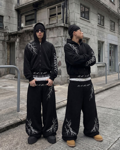 LIGHTNING Series | New Dark Hooded Zip Sweatshirt