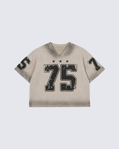 Vintage Washed 75 Varsity Cropped Tee