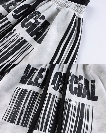 Double Waist Washed Side Stripe Sweatpants