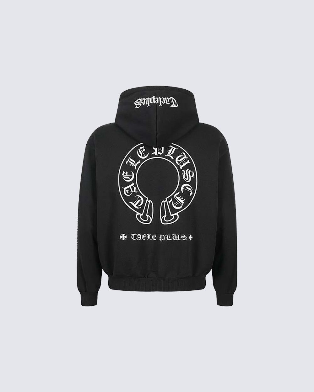 New Vintage Gothic Print Zip Hoodie