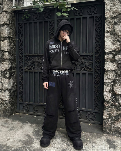 New Wasteland Dirty Wash Hooded Zip Sweatshirt