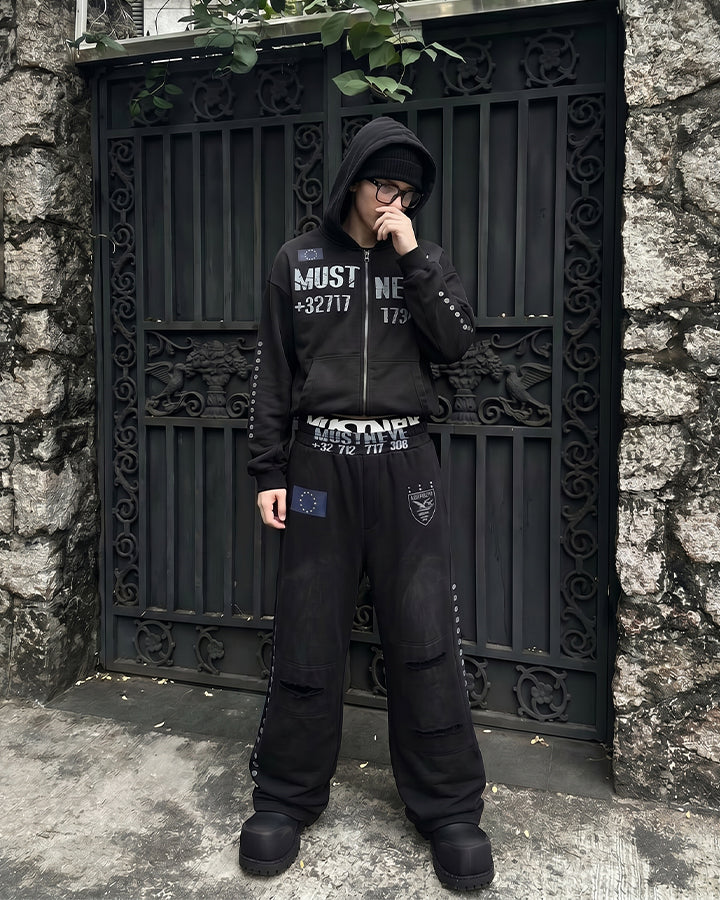 New Wasteland Dirty Wash Hooded Zip Sweatshirt