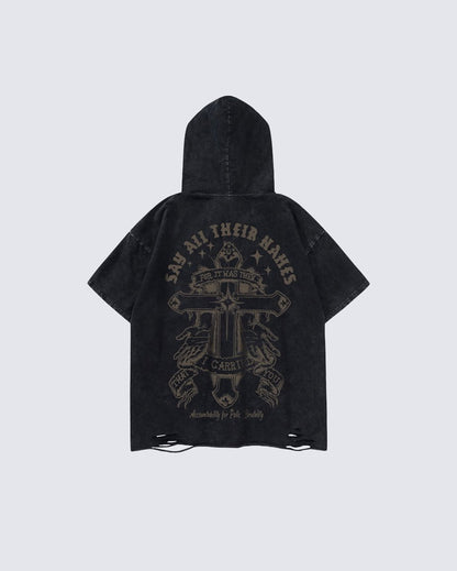 American Vintage Printed Hooded T-shirt