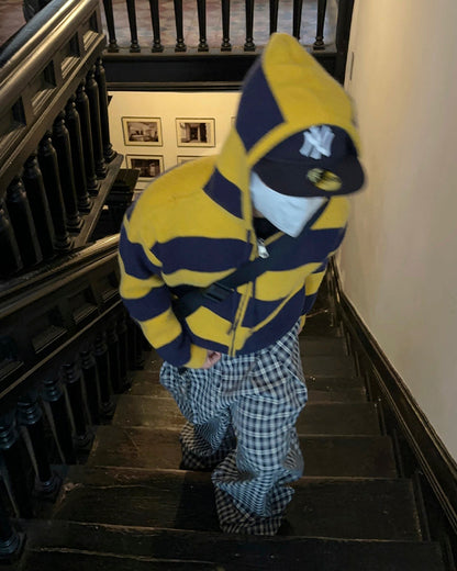 American Vintage Striped Hooded Sweater