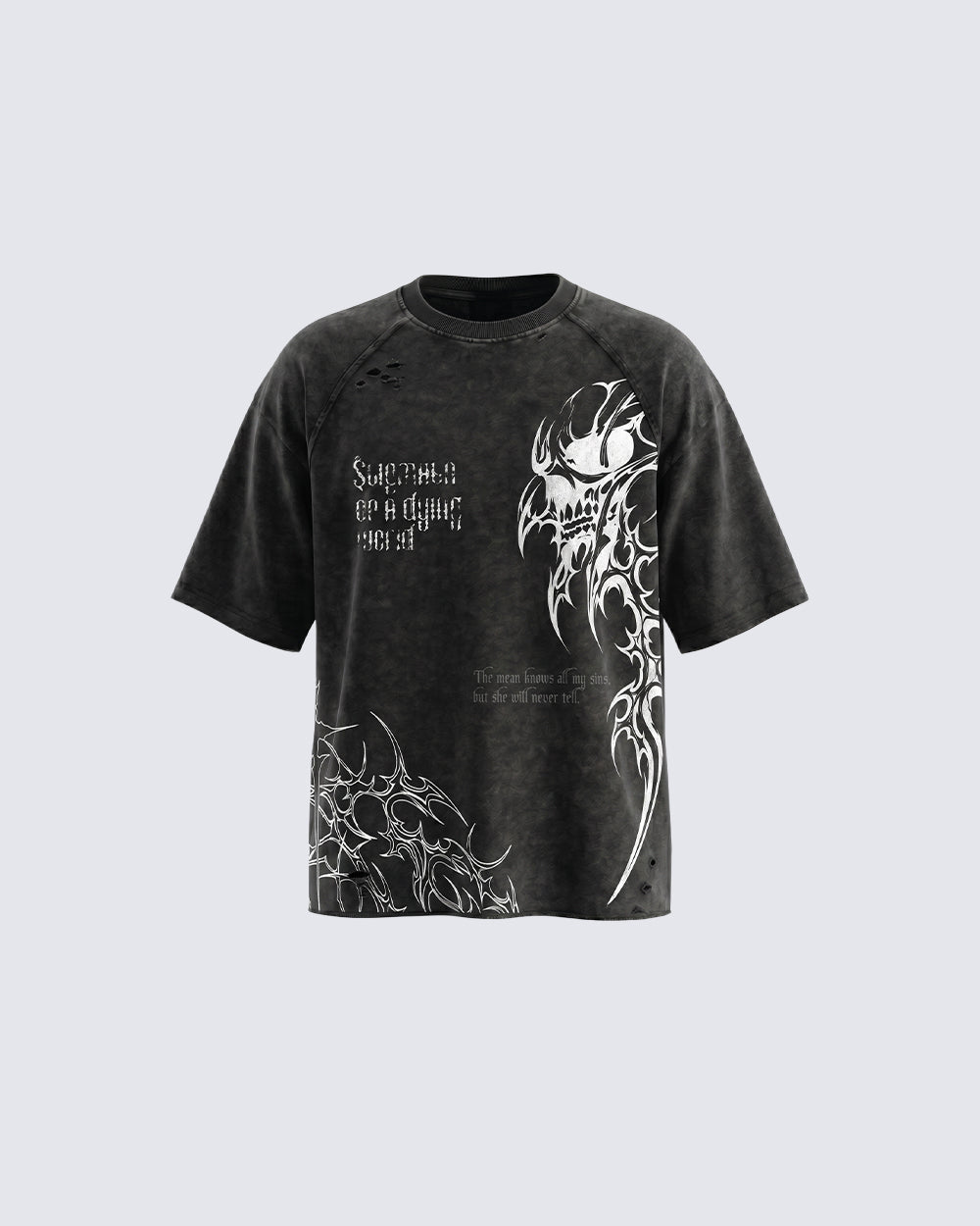 Distressed Graphic Skull Print T-Shirt