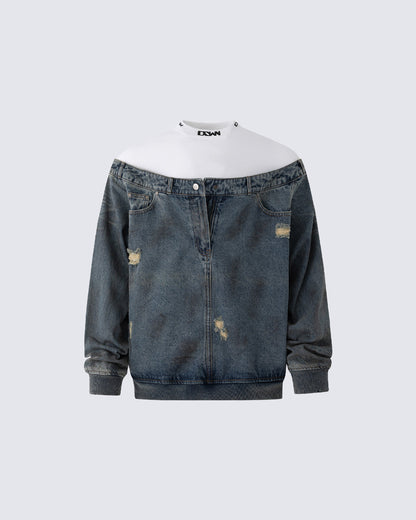 New Vintage Pullover Stand Collar Sweatshirt