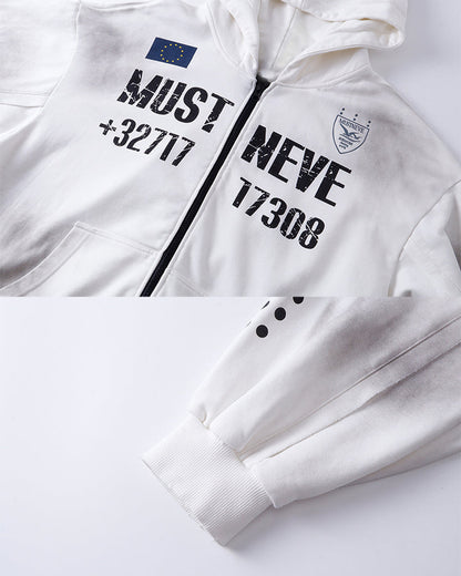 New Wasteland Dirty Wash Hooded Zip Sweatshirt