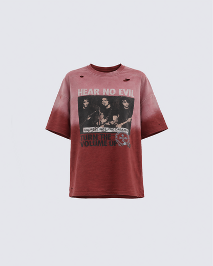 Vintage Band Graphic Distressed T-Shirt