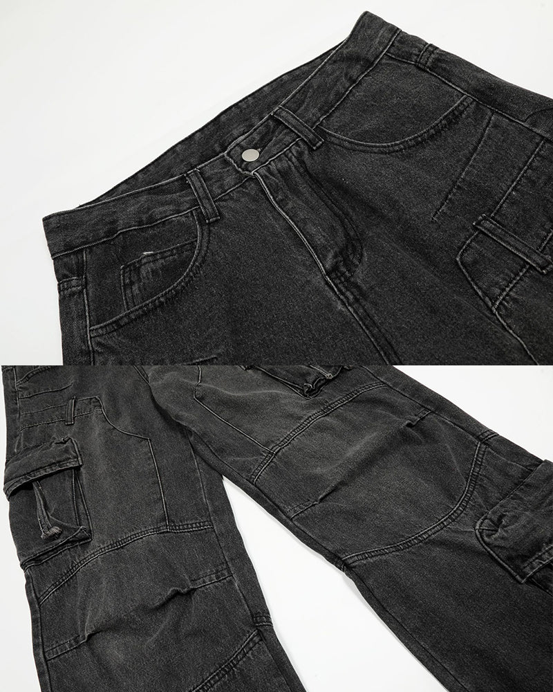 HighStreet Vibe Heavy Wash Multi-Pocket Denim Pants